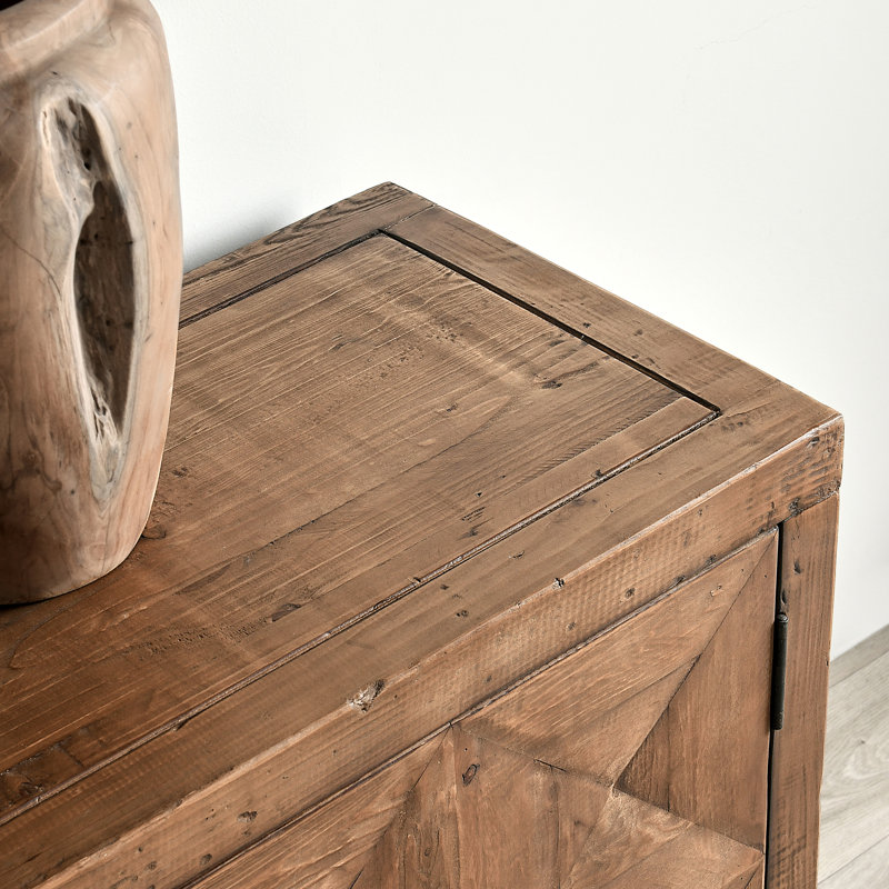 Buffet en bois récupéré massif 103 po Elani, Brun