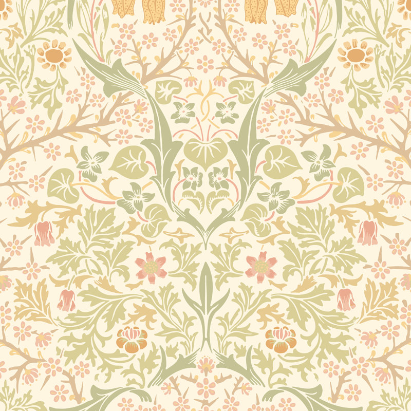 Blackthorn Damask - Olive & Clay, Green