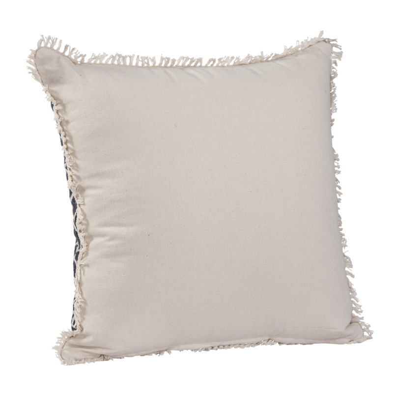 Fringed Cotton Throw Pillow