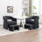 Upholstered Barrel Chair With Ottoman-1721785636