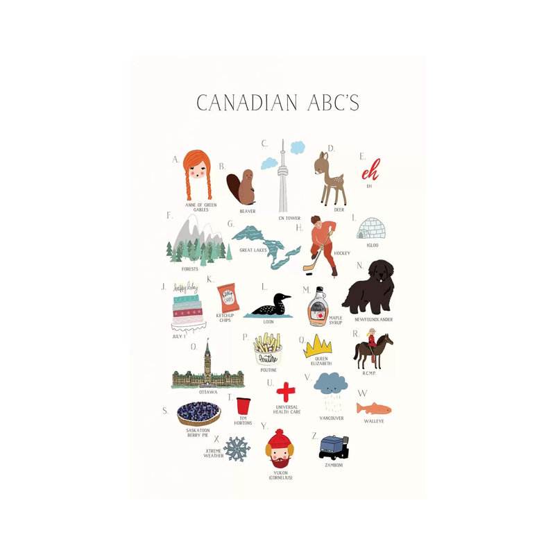 Canadian ABCs by Leah Straatsma - Wrapped Canvas Gallery-Wrapped Canvas Giclée, 20.32 cm H x 30.48 cm W