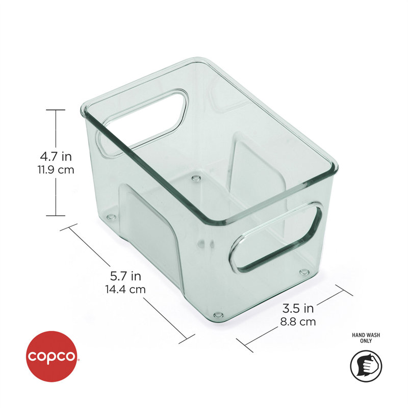 Copco Plastic Storage Bin, 3.54" H x 3.86" W x 4.75" D, Green