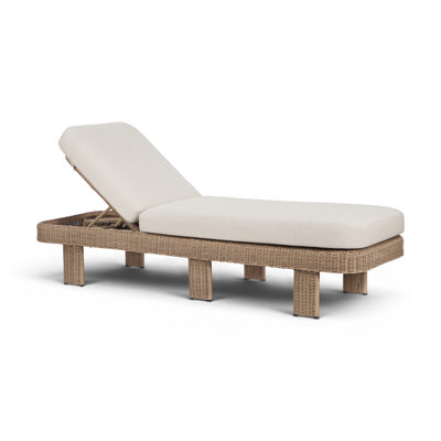 Chaise longue d'extérieur en oléfine beige Audiel