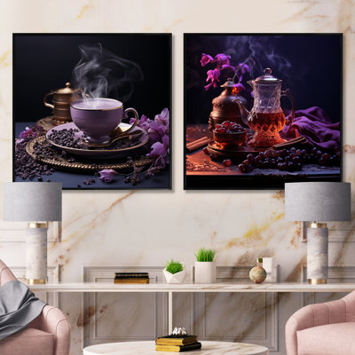 Latitude Run® Arabian Aromas Tea Fusion - Coffee Square Collage Set Of 2
