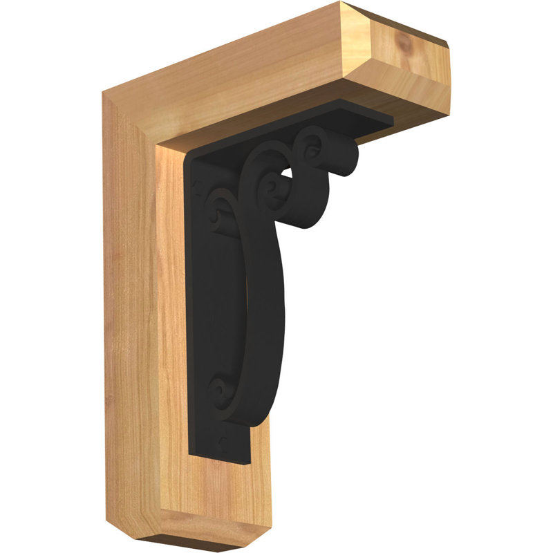 Avery 4" Triple Brace Craftsman Ironcrest Bracket, 12"H x 9 1/2"D, 3 1/2"W x 2"T Western Red Cedar (Smooth)