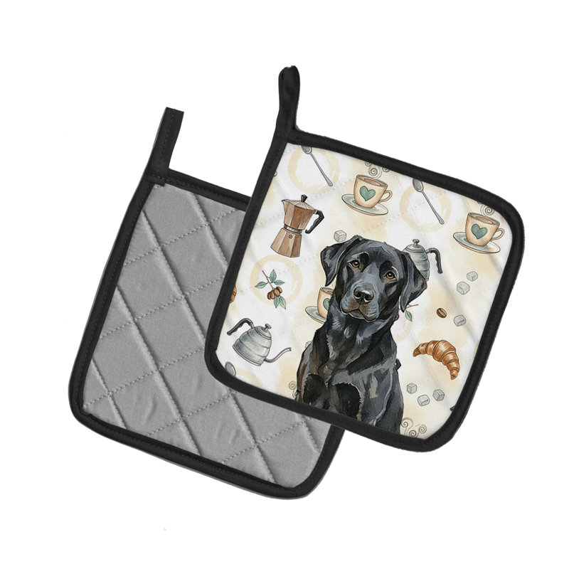 Paire de poignées noires Labrador Retriever