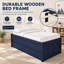 Lit capitaine simple avec 4 tiroirs de rangement, porte de rangement latérale, cadre de lit plateforme en bois avec support à lattes, lit de rangement peu encombrant-1985777800