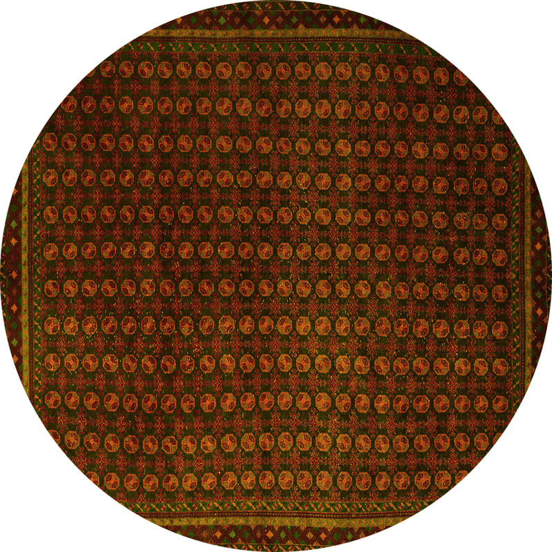 Washable Abstract Indoor Rug, Round 4'