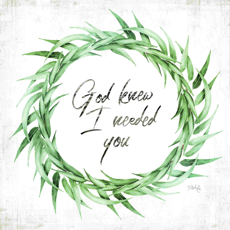«God Knew I Needed You Eucalyptus» par Marla Rae, peinture, Toile tendue, Non, H 36 po x l 36 po