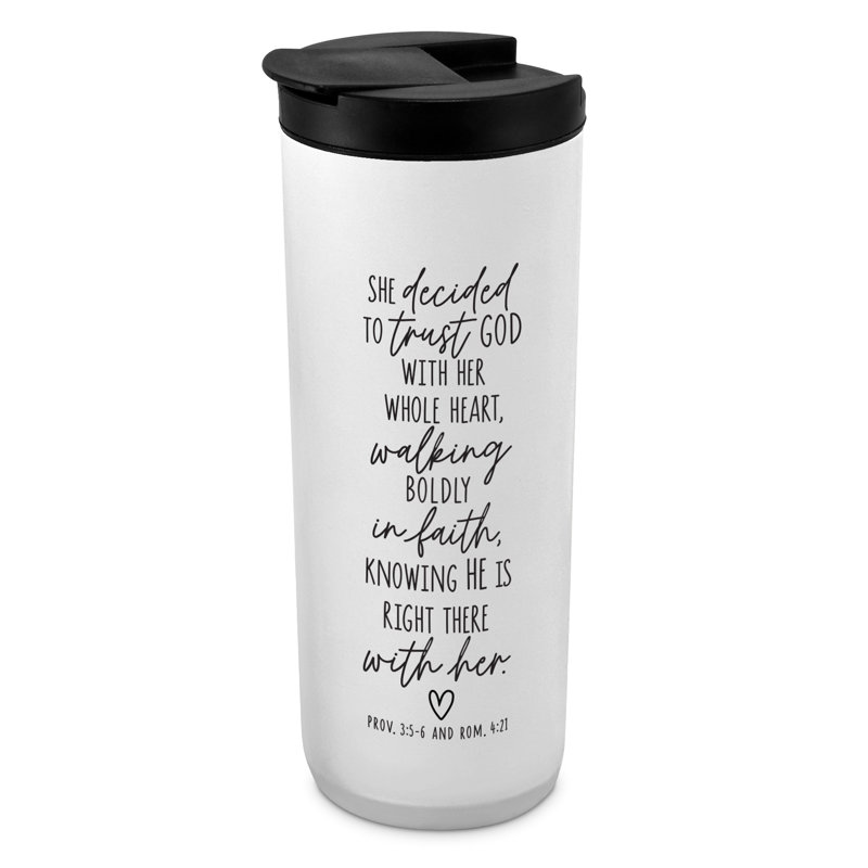 Verre de 20 oz « Elle décide de faire confiance à  Dieu »