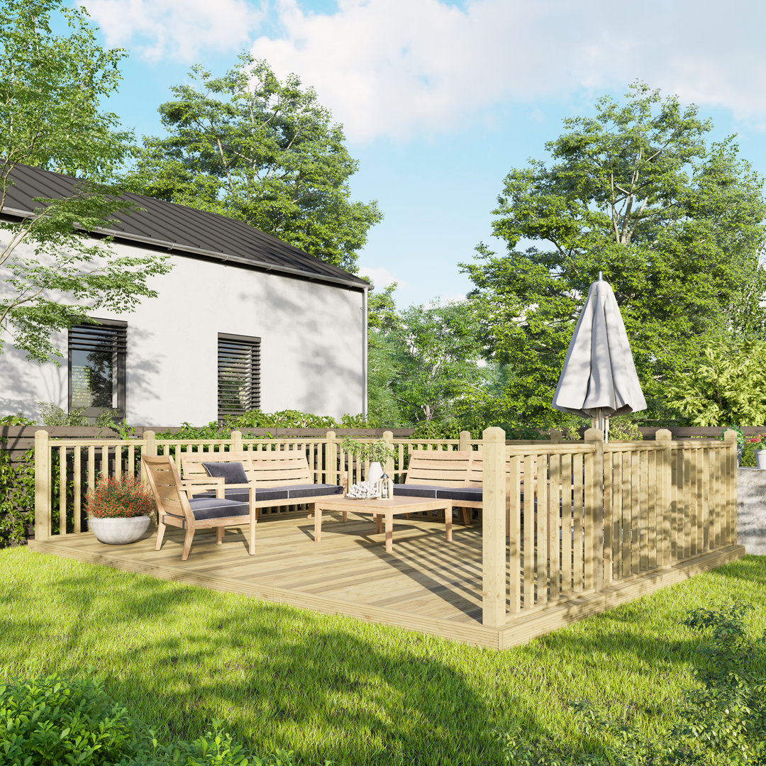 Powersheds 14 x 18ft Timber Decking Kit with Handrails - Image 3