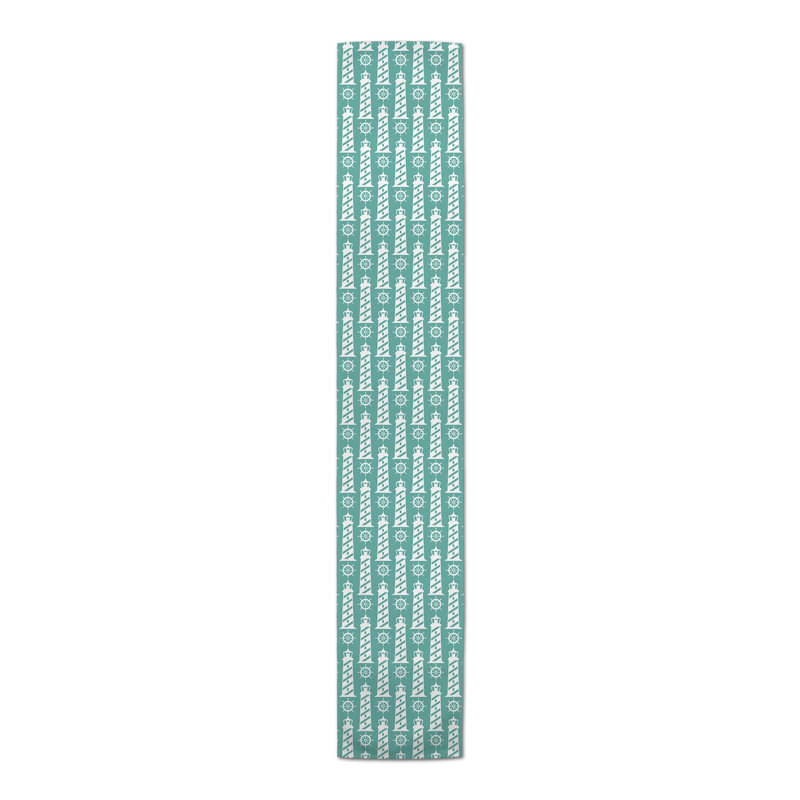 Chemin de table rectangulaire Allateef, 90 po x 16 po, Bleu sarcelle