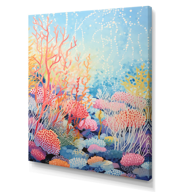 «Coral Reef Barrier Expression II», reproduction sur toile, Toile tendue, H 32 po x l 16 po x P 1 po
