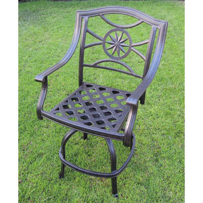 Aldeign Patio Bar Stool with Cushion by Lark Manor