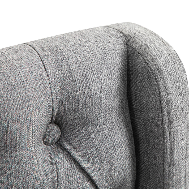 Tabourets de bar à hauteur de comptoir avec abat-jour gris, chaises rembourrées sans accoudoirs avec base en bois d'hévéa robuste, bois d'hévéa