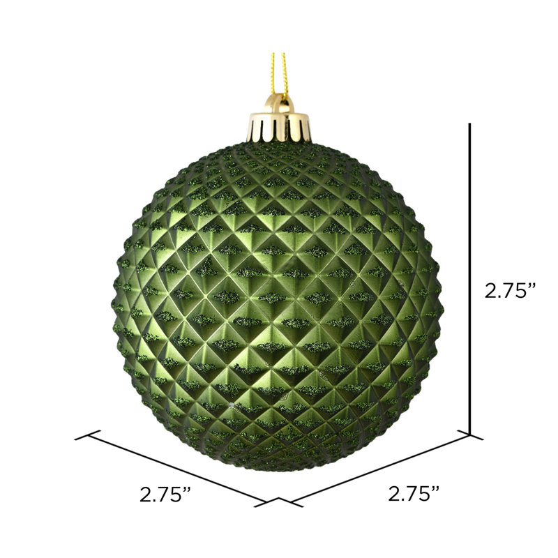 Ornement boule Durian Glitter, Vert mousse