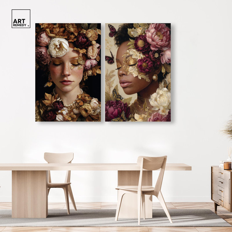 «Masquerade Dreams Set», reproduction d'art sur toile par Art Remedy, galerie tendue, 36 x 54, H 54 po x l 36 po