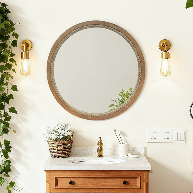 Miroir d'appoint rustique rustique 23,62 po