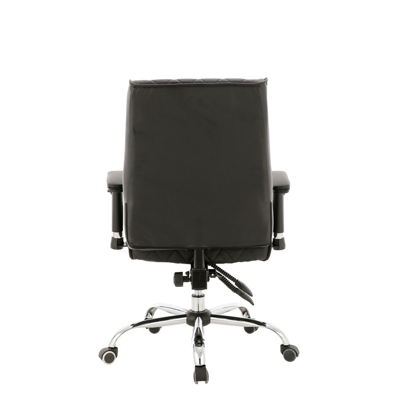 Fauteuil de conférence ergonomique en similicuir, Noir