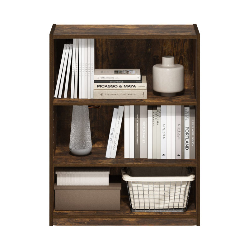 Stanwyck 62.99cm W Standard Bookcase, (3 Shelves) 80.39cm H x 62.99cm W x 29.49cm D, Amber Pine
