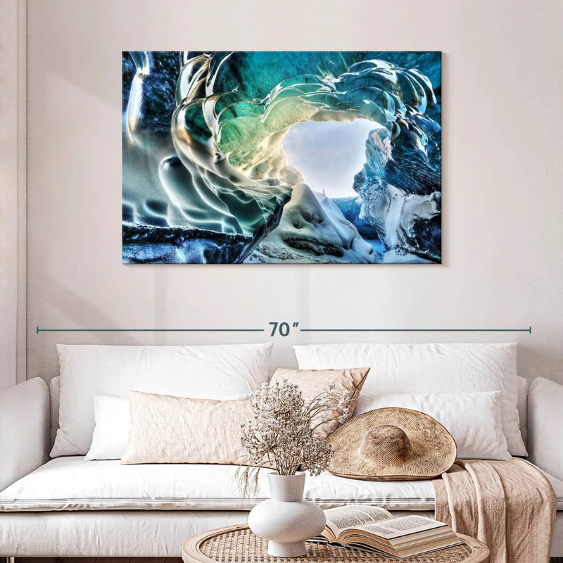 Grotte glaciaire d'Alvord en Islande, H 30 po x l 45 po