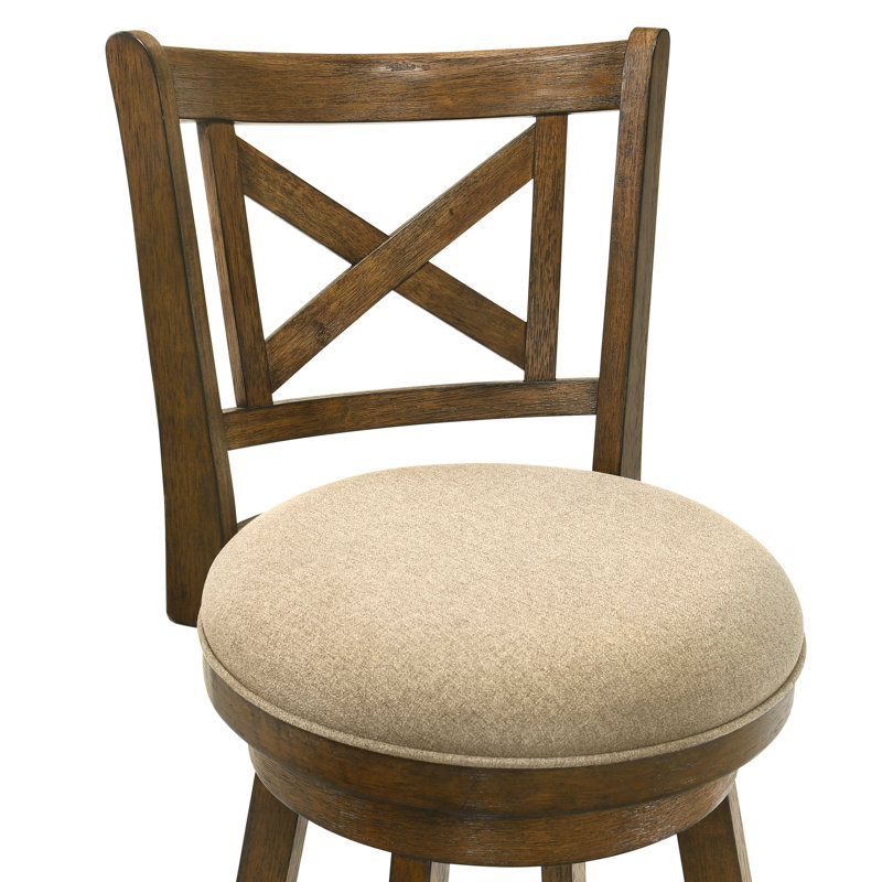 Tabouret de bar pivotant en bois Kodi, Beige, 1, Tabouret de comptoir (siège d'une hauteur de 24,7