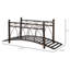 Pont de jardin en arche en métal zingué de 3,3 pi avec glissières de sécurité Outsunny
