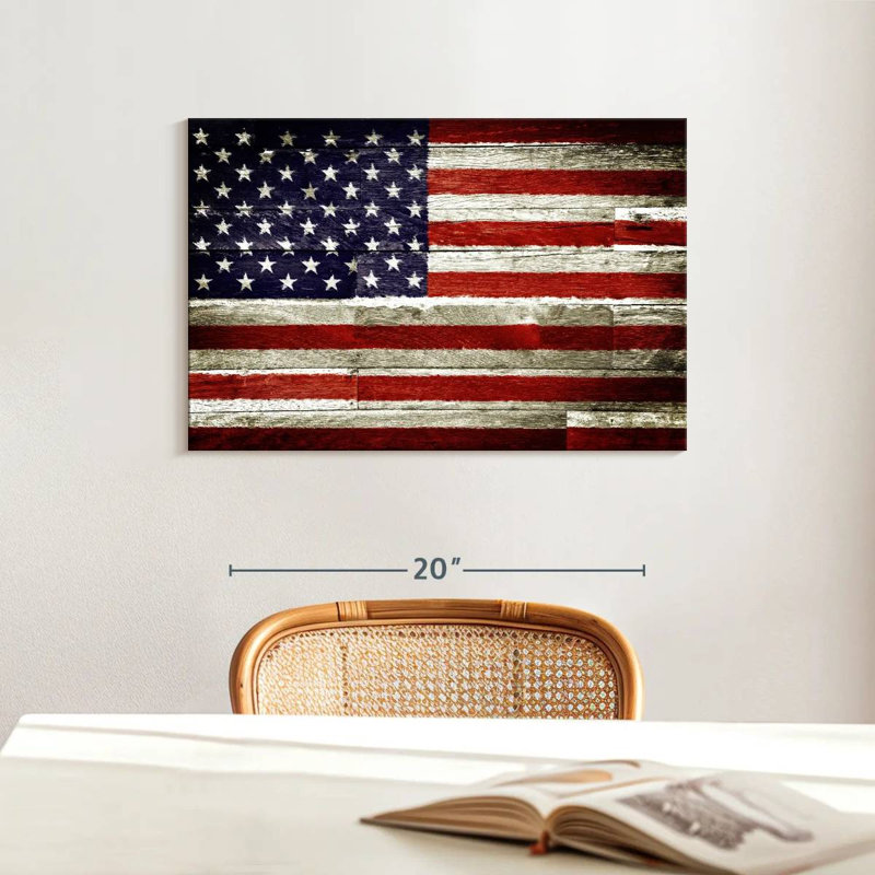 Borges American Flag Rustic, 16" H x 24" W