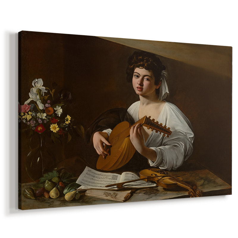 Le joueur de luth (version de l'Ermitage) - Toile tendue Caravaggio-Gallery - c. 1596, 32 x 48
