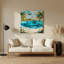Art mural en métal bleu avec cités Antigua et Barbuda-176962552