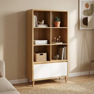Wonder 6 - Shelf Tall Bookcase with Doors