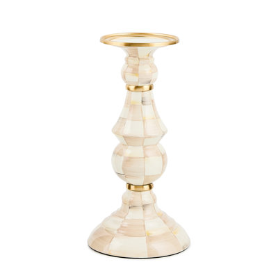 Mocha Check Pillar Candlestick
