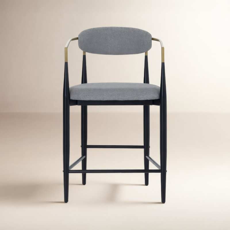 Fino Ayliana 25.2'' Counter Stool, Medium Gray