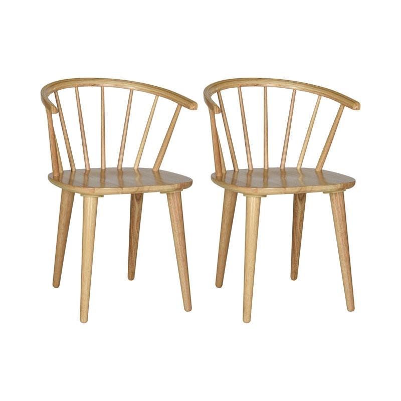 Baek 45cm Solid Spindle Back Arm Chair, Natural