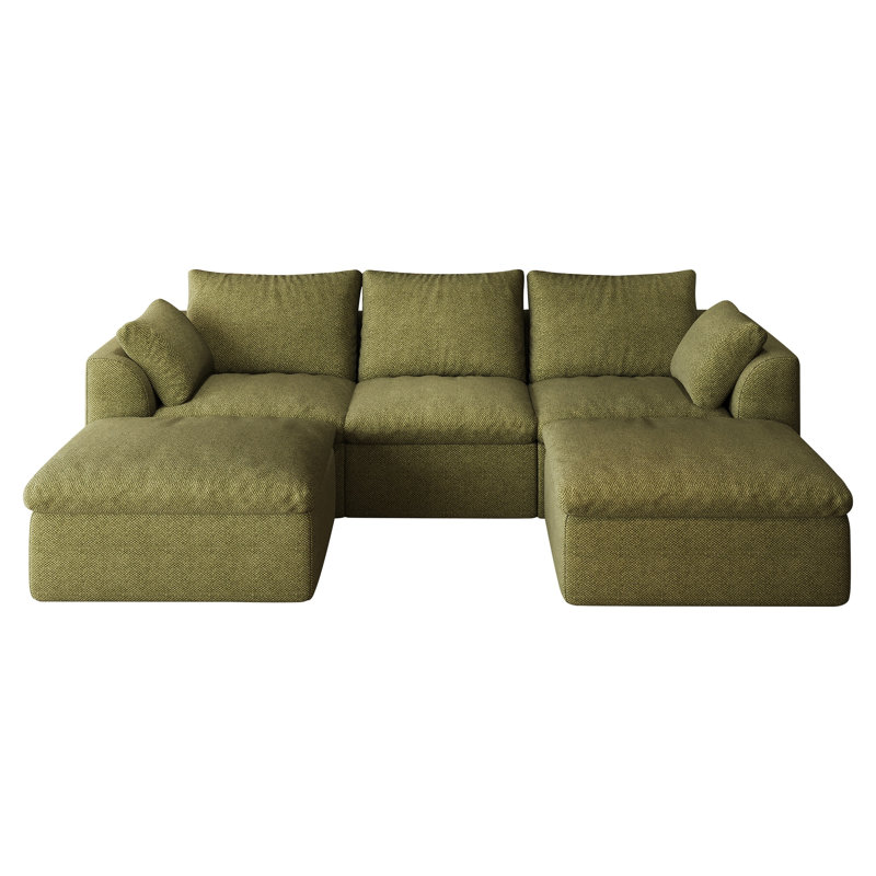 Canapé modulaire modulaire, L 108,3 po, Green Linen