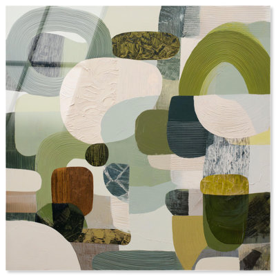 Art mural moderne imprimé géométrique vert par Art Remedy, prêt à accrocher, 24 x 24