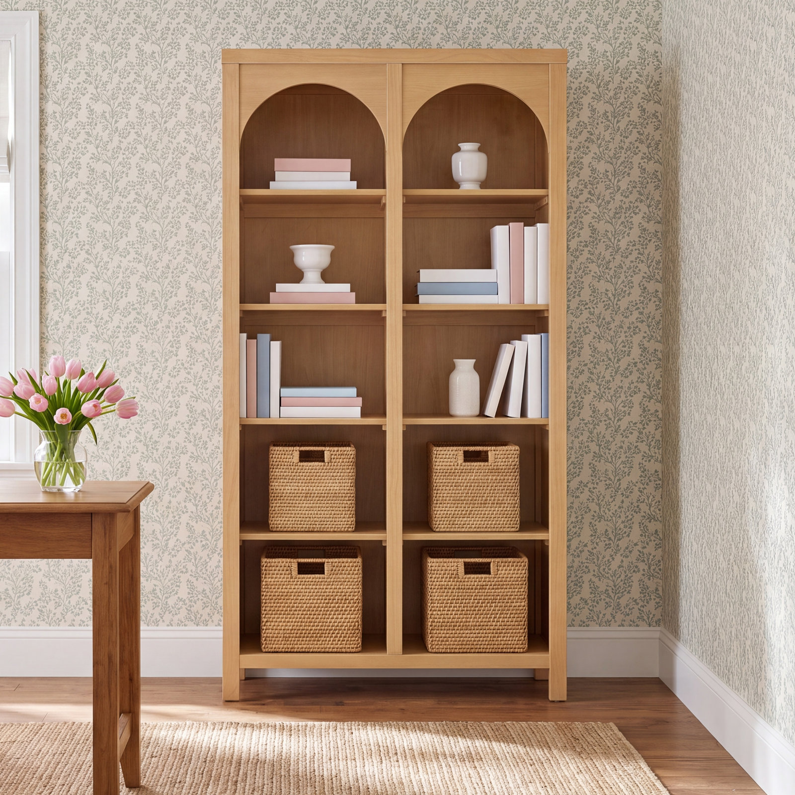 Eloise Narrow Bookcase, Honey
