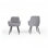 Chaise d'appoint rembourrée gris Mid-Century moderne avec dossier capitonné, ensemble de 2