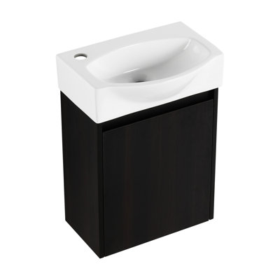 Meuble-lavabo pour salle de bain 16 po en céramique, porte, armoire de rangement pour salle de bain