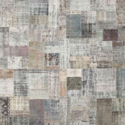 Tapis contemporain gris / brun