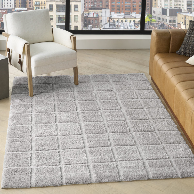 Tapis d'intérieur moderne gris DKNY West End Ave, Rectangle 6 pi x 9 pi