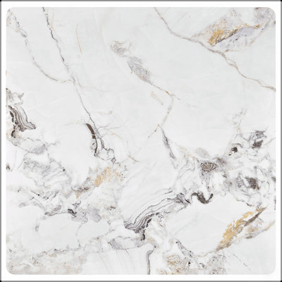 Table basse en pierre frittée avec base en verre trempé, finition blanc mirage pour un luxe raffiné et une durabilité accrue.
