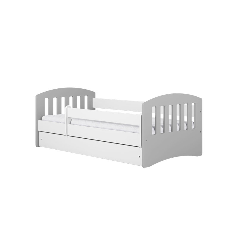 Hermes Drawer Convertible Bed and Mattress, European Toddler (80 x 180cm), Grey