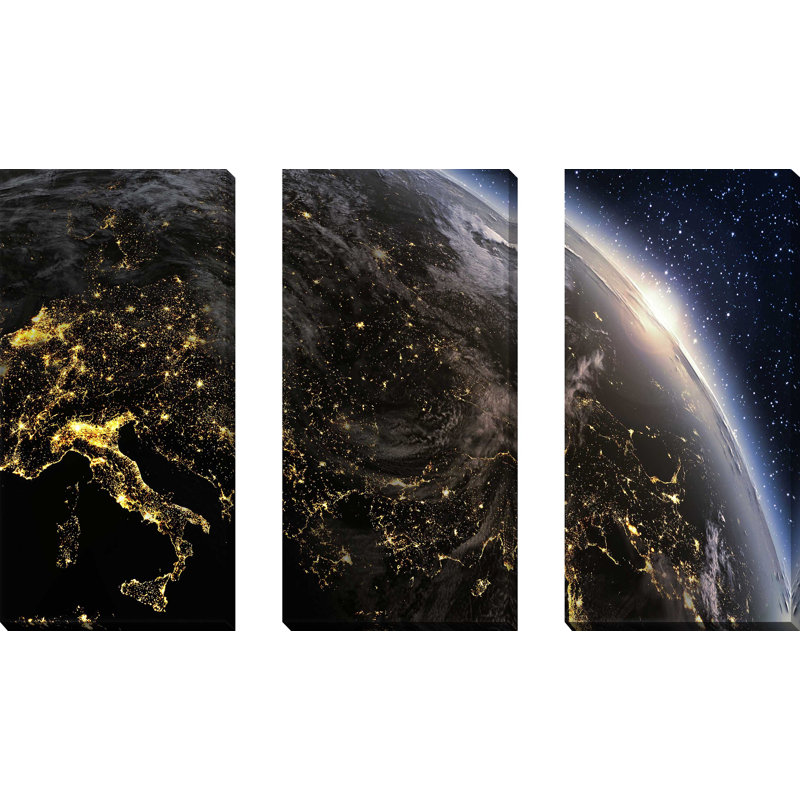 "Earth", ensemble de 3 impressions sur toile