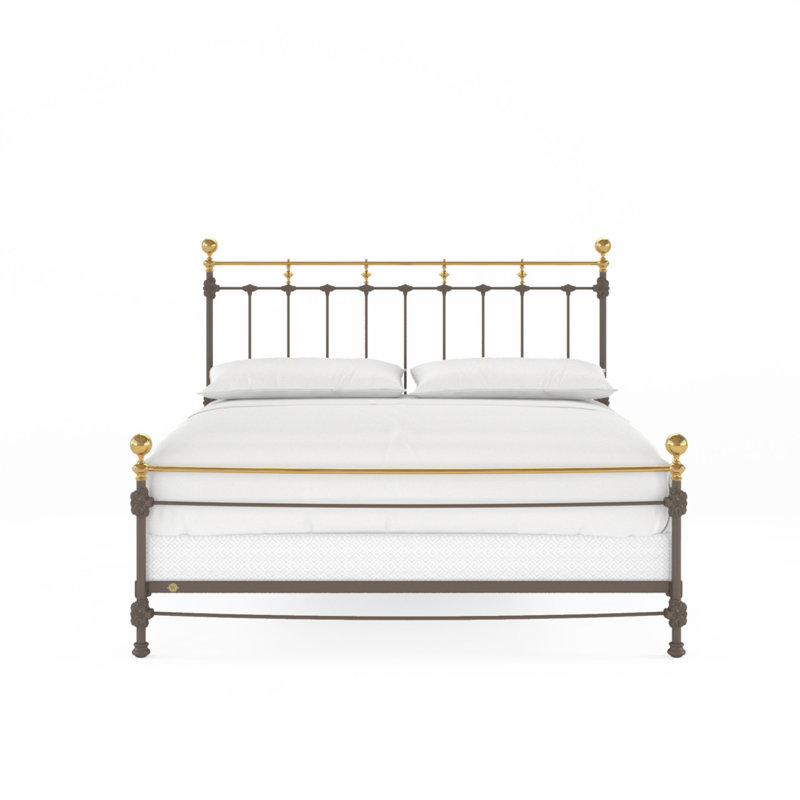 152 Excelsior Bed | Open Foot Arched Foot, California King, Bronze/Antique Gold