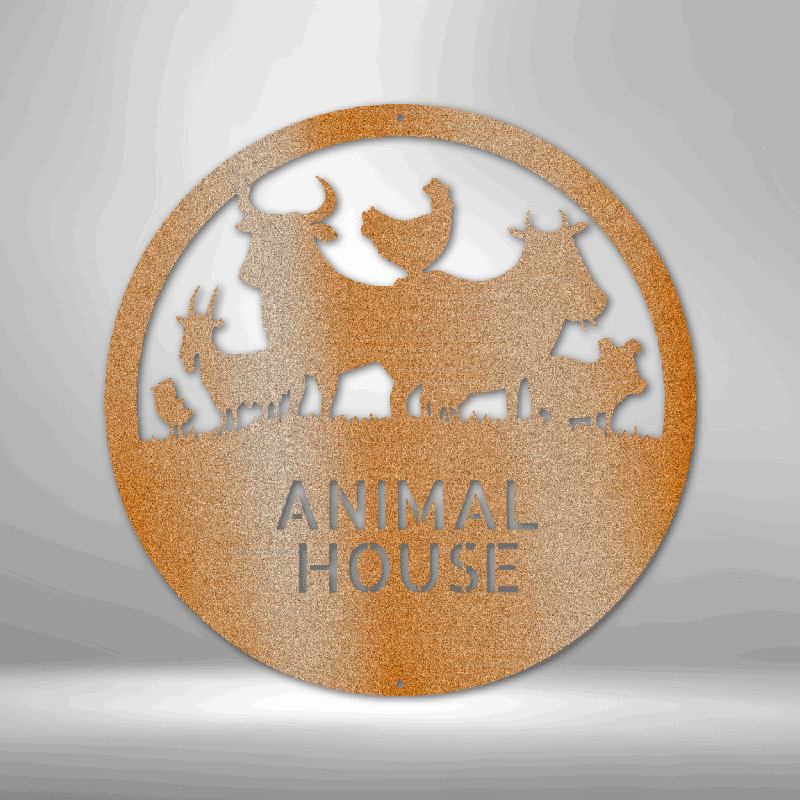 Décoration murale en acier personnalisée, H 14,25 po x l 14,5 po x P 0,5 po, Cuivre