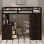 Lit mezzanine polyvalent avec tiroirs de rangement intégrés, bureau de travail spacieux et armoire de style armoire-114355538-114355541
