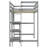 Twin Loft Bed with Desk, Shelves & Writing Board – Gray Wooden Space-Saving Kids & Teen Loft Bed Frame-1592314404