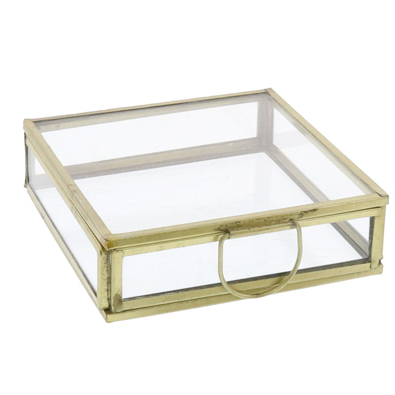 Boîte de présentation carrée en verre
