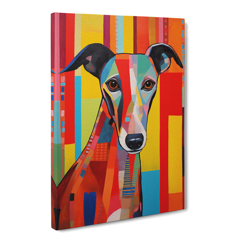 Whippet Constructivism No.3 - Wrapped Canvas, 50cm H x 35cm W x 3cm D